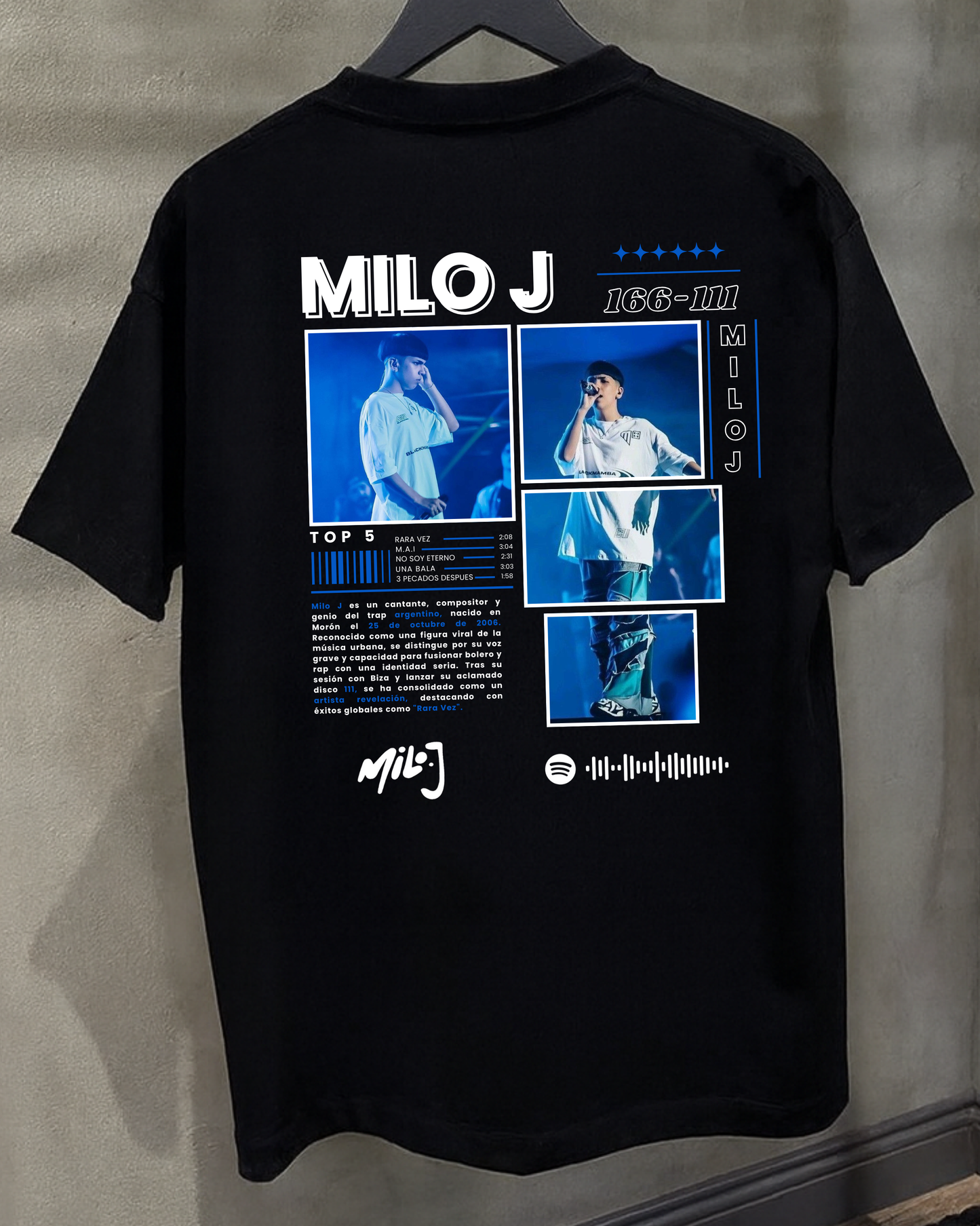 Polera Milo J "Blue Live" | Merch Chile