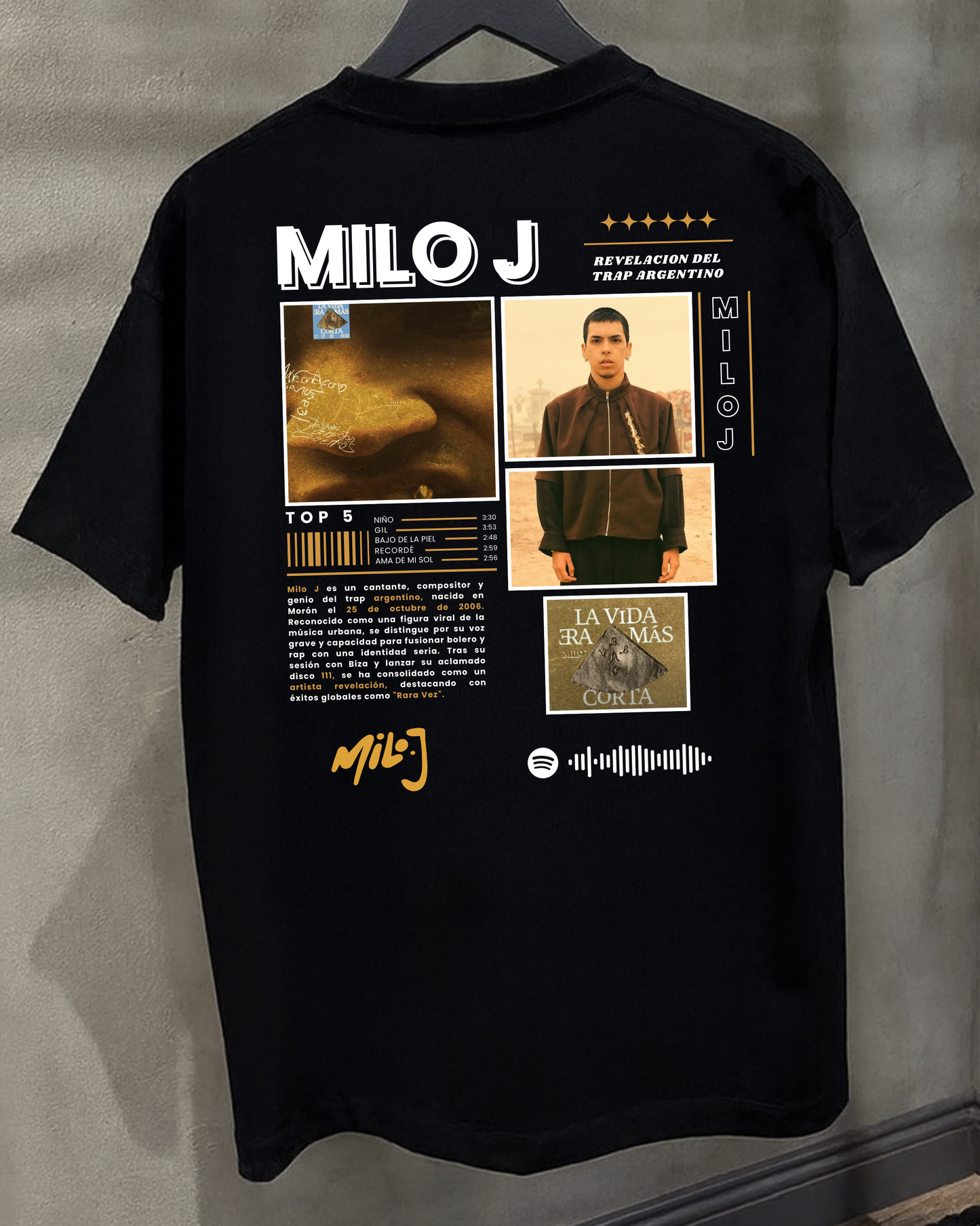 Polera Milo J | Edición "La Vida Era Más Corta"